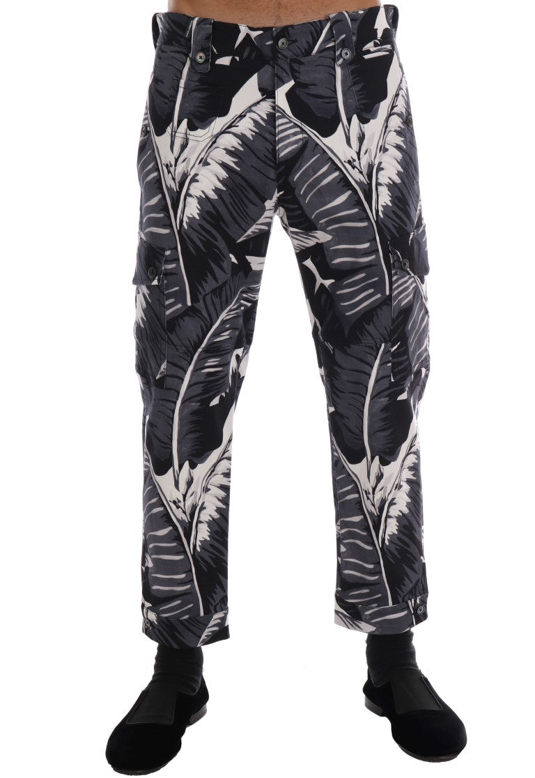 - Elegant Capri Casual Pants in Banana Leaf Print