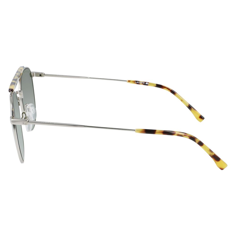 Lacoste Men's Sunglasses – Silver Metal Frame, Green Lenses