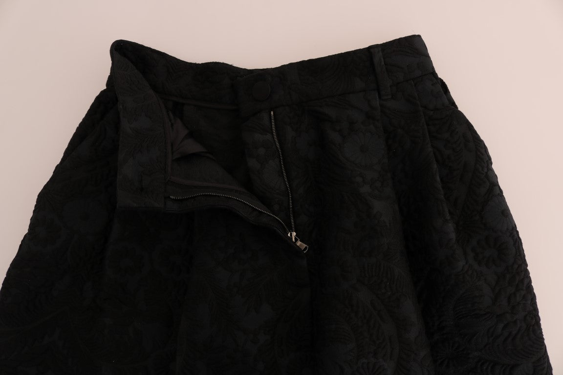 - Elegant Floral Brocade Dress Shorts