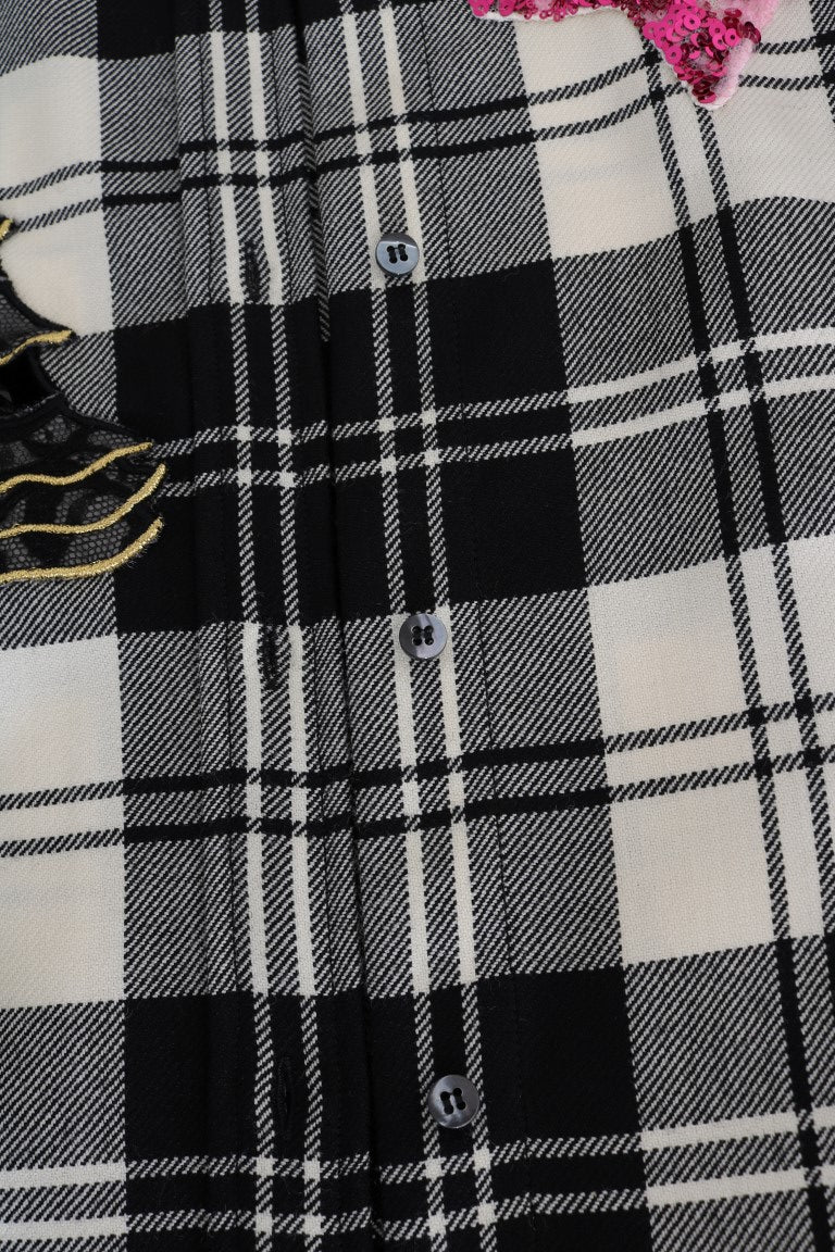- Enchanted Sequin Checkered Wool Shirt