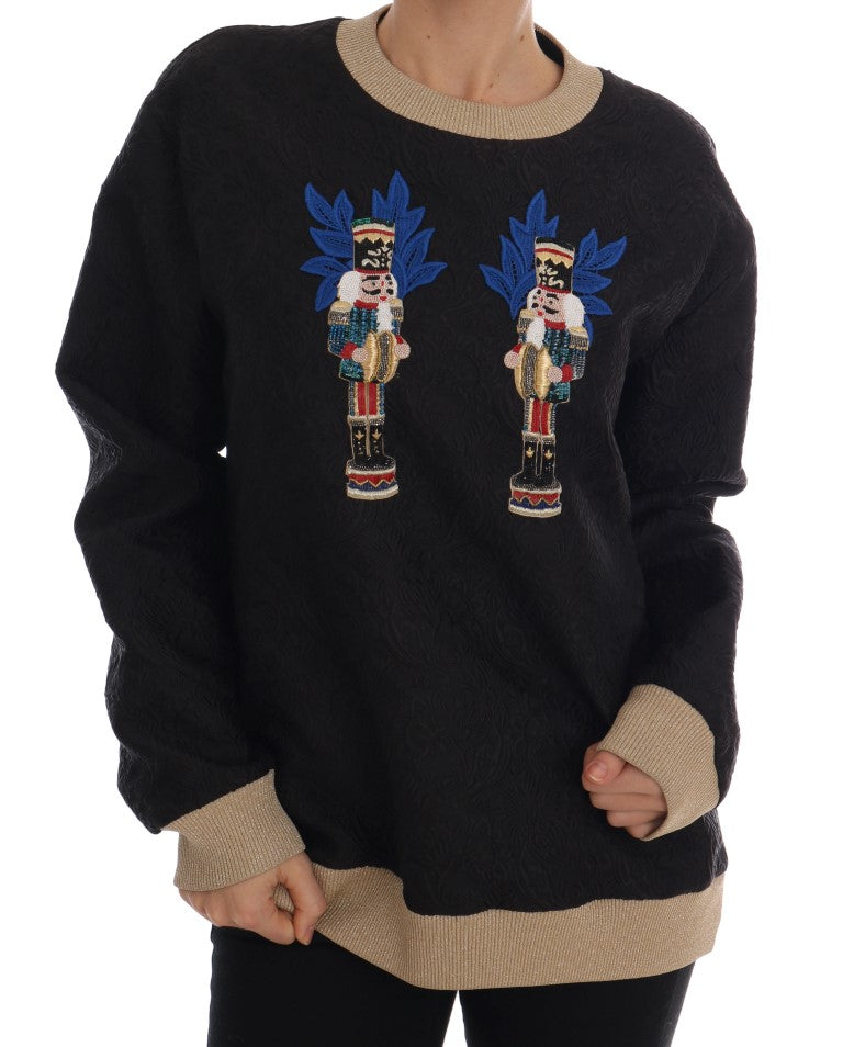- Enchanted Sequined Black Brocade Sweater