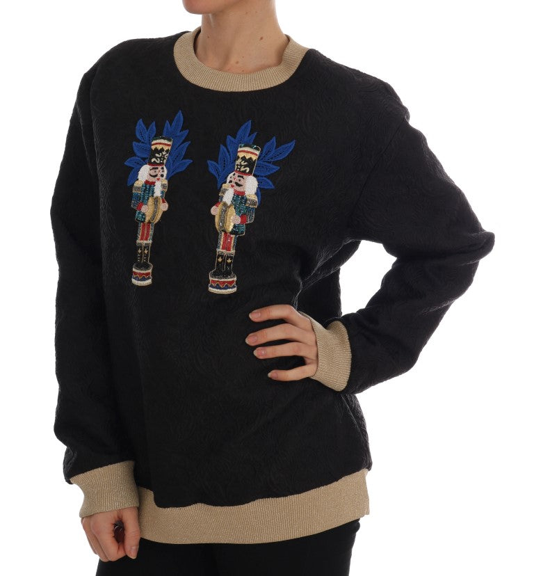 - Enchanted Sequined Black Brocade Sweater