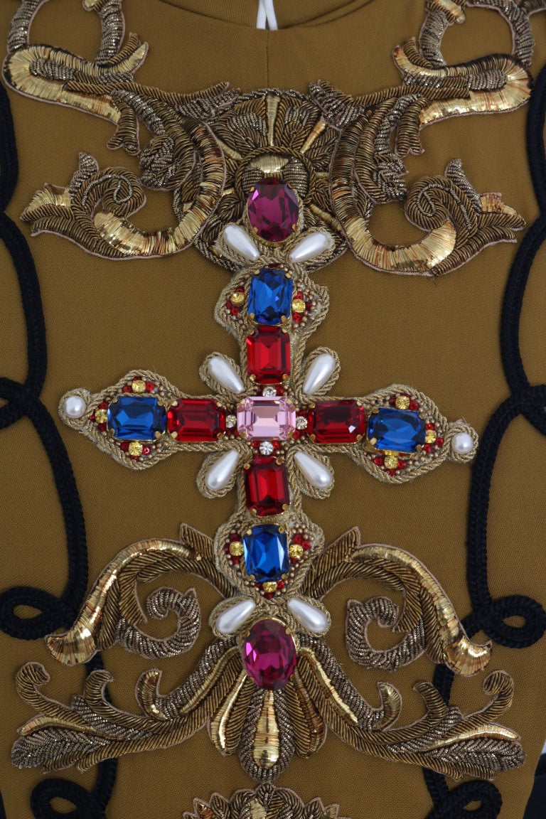 - Runway Embellished Crystal Cross Vest