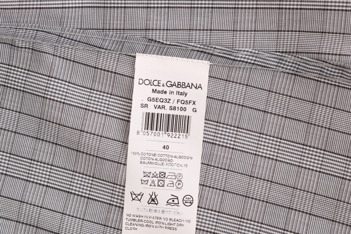 - Elegant Gray Checkered Slim Fit Casual Shirt