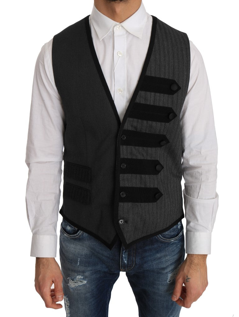 - Elegant Gray Torrero Pattern Formal Vest