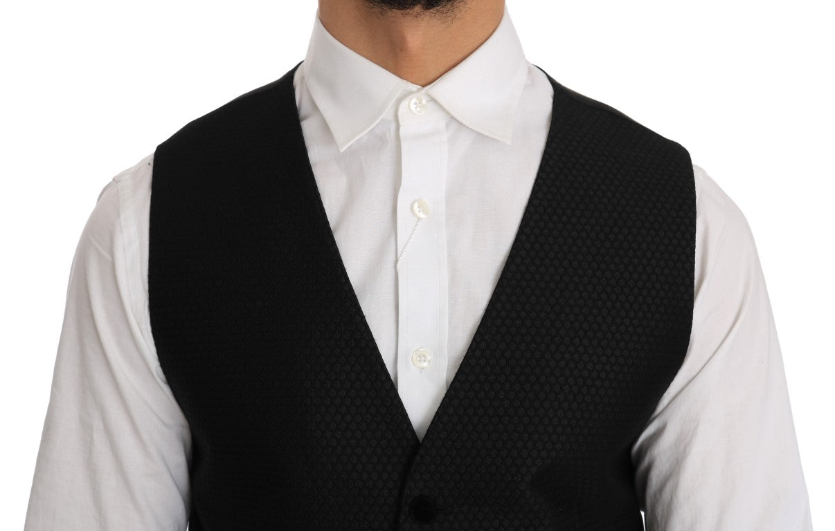 - Elegant Polka Dot Black Dress Vest