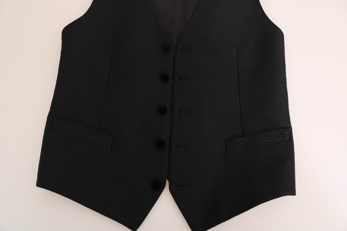 - Elegant Polka Dot Black Dress Vest