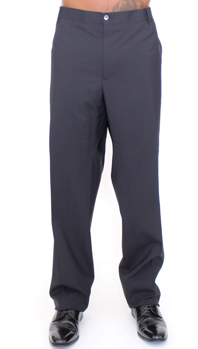 - Elegant Pleated Black Wool Trousers