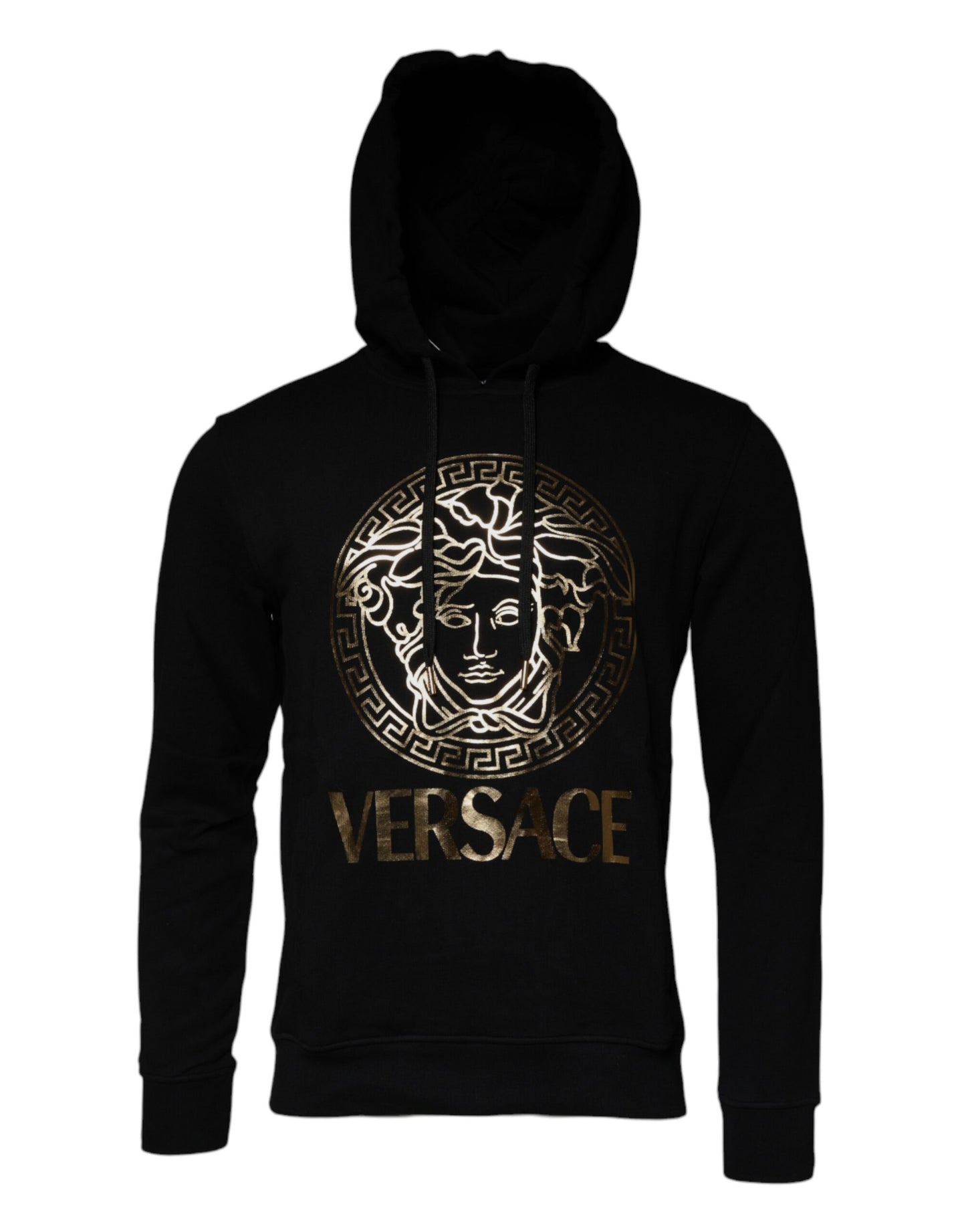 Versace Black Medusa Cotton Hoodie Pullover Sweatshirt