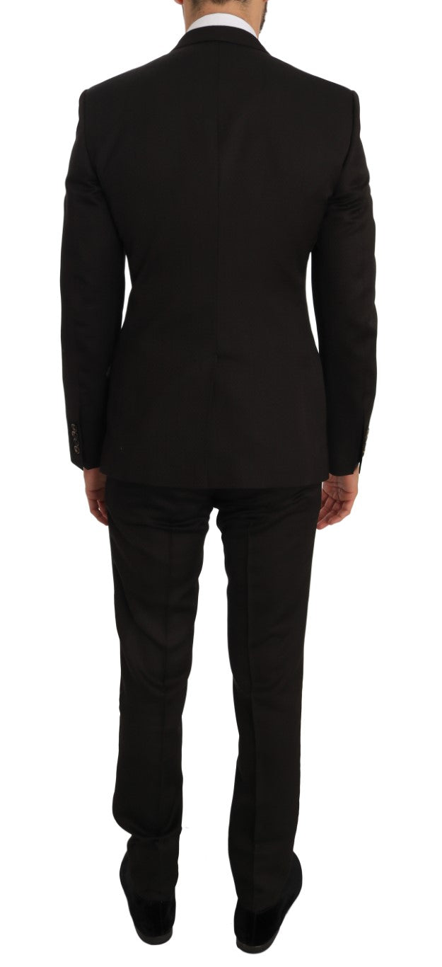 - Elegant Brown Jacquard Martini Suit