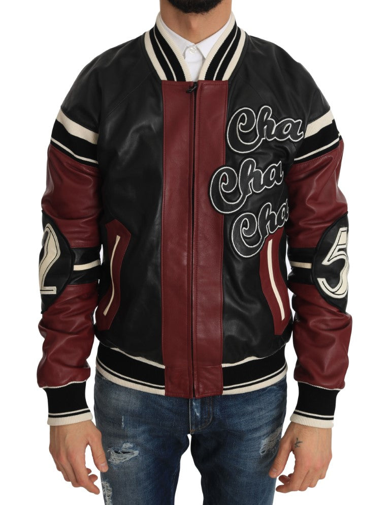 - Exquisite Sheepskin Leather Bomber Jacket