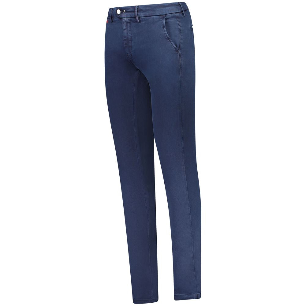 Tramarossa Men's Blue Super Stretch Cotton Chino Trousers