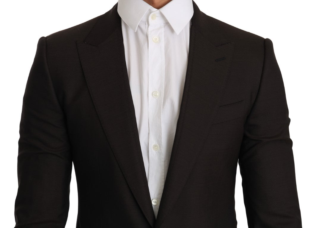 - Sleek Slim Brown Virgin Wool Blazer Jacket