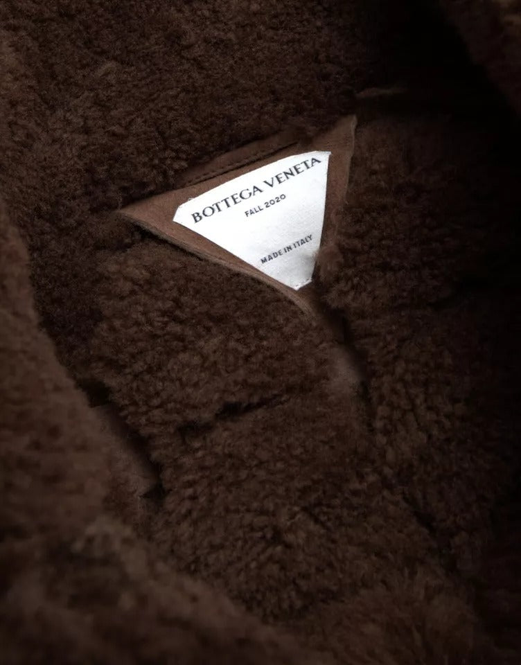- Bottega Veneta Brown Fur Lamb Shearling Coat Jacket