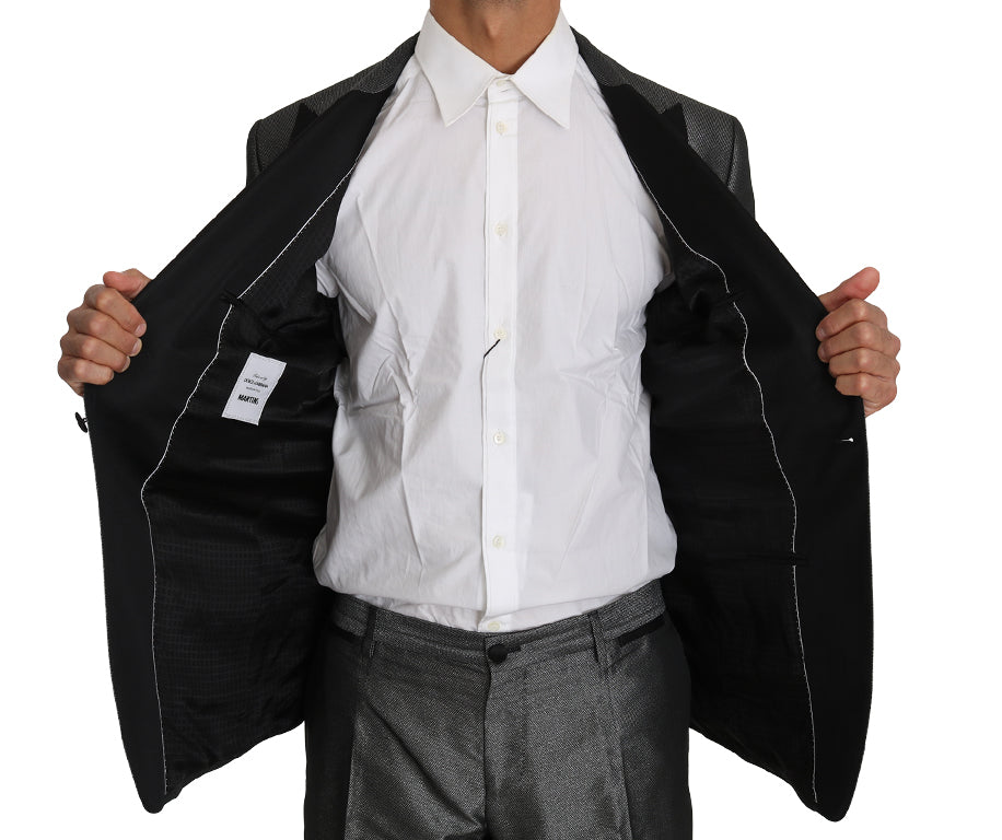 - Elegant Gray Patterned Martini Suit