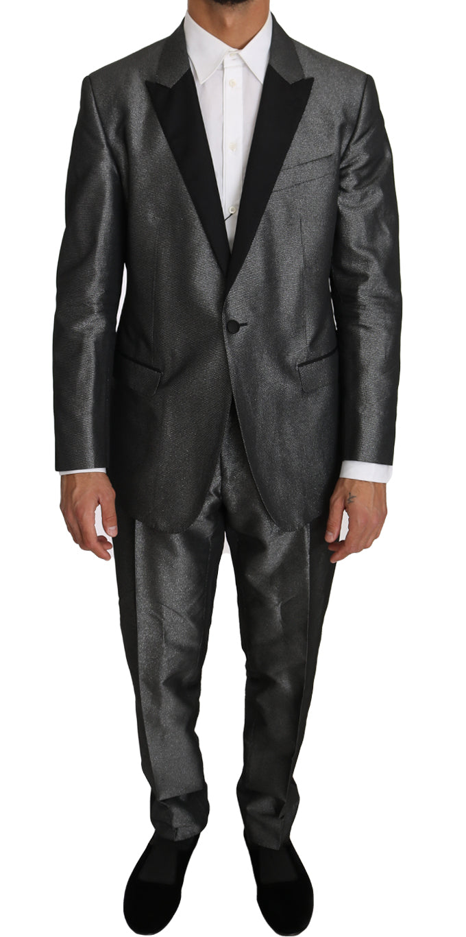 - Elegant Gray Patterned Martini Suit