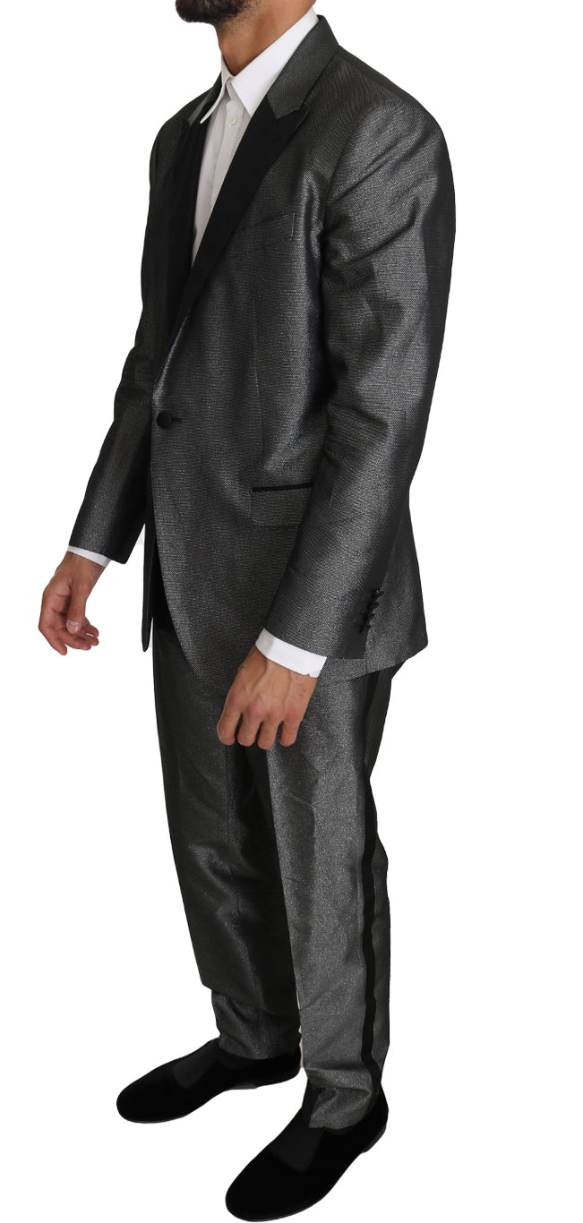 - Elegant Gray Patterned Martini Suit
