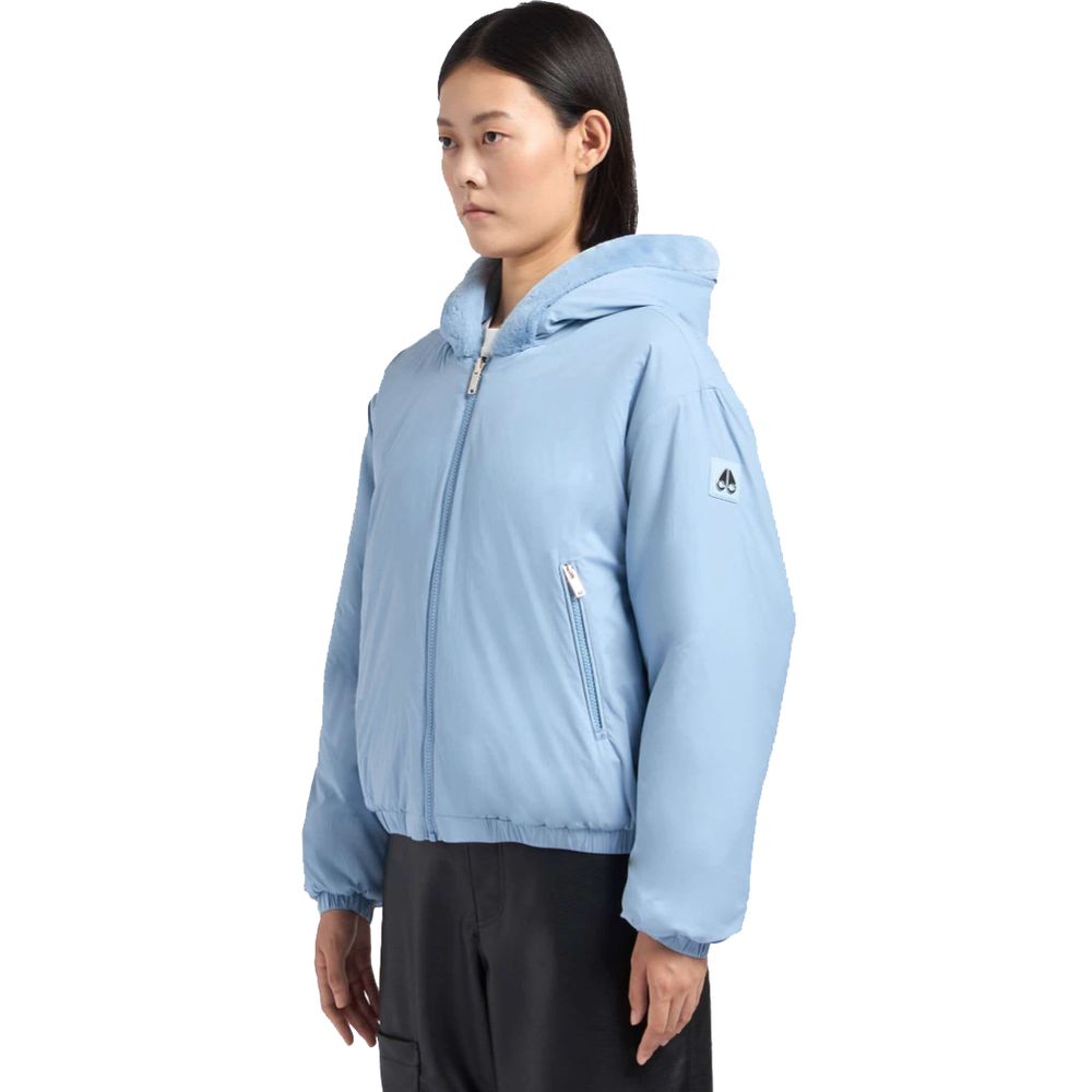 Moose Knuckles Light Blue Reversible Fleece & Nylon Jacket