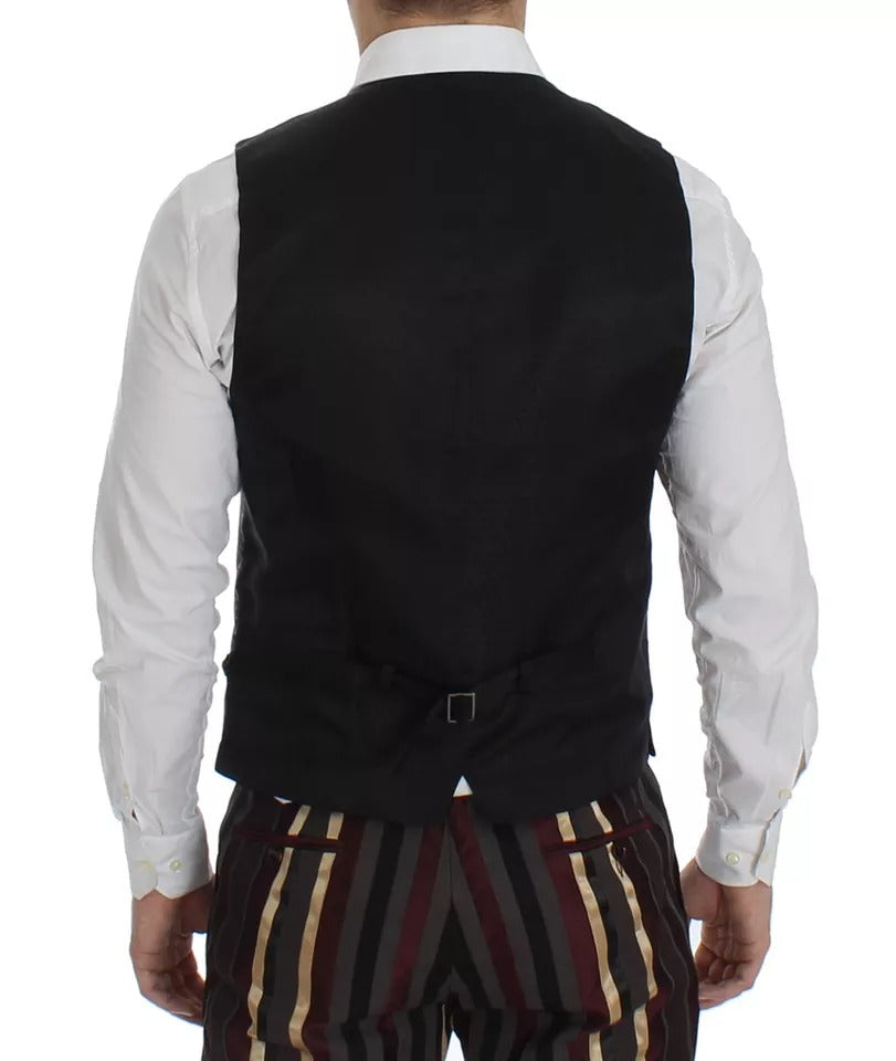 Dolce & Gabbana Multicolor Striped Runway 3-Piece Slim Fit Vest Suit