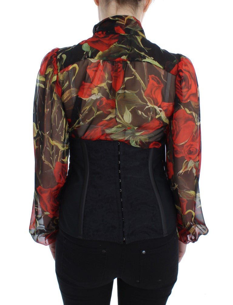 - Elegant Black Floral Brocade Corset Belt