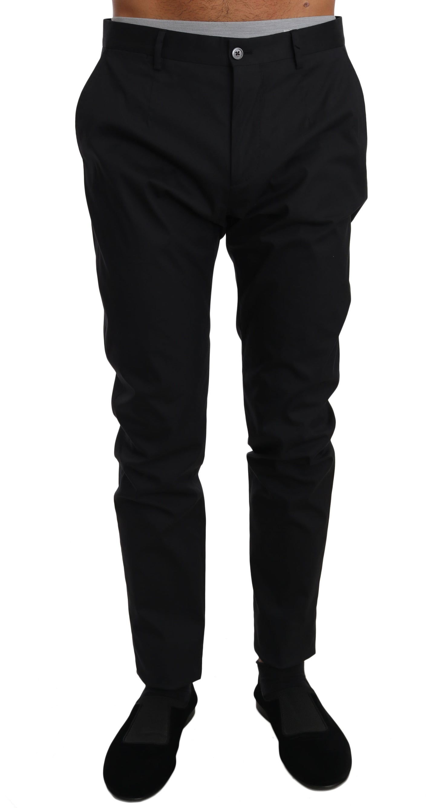 - Elegant Black Formal Wool-Blend Trousers