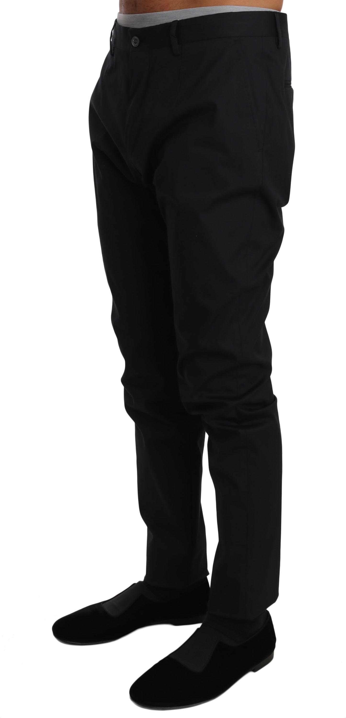 - Elegant Black Formal Wool-Blend Trousers