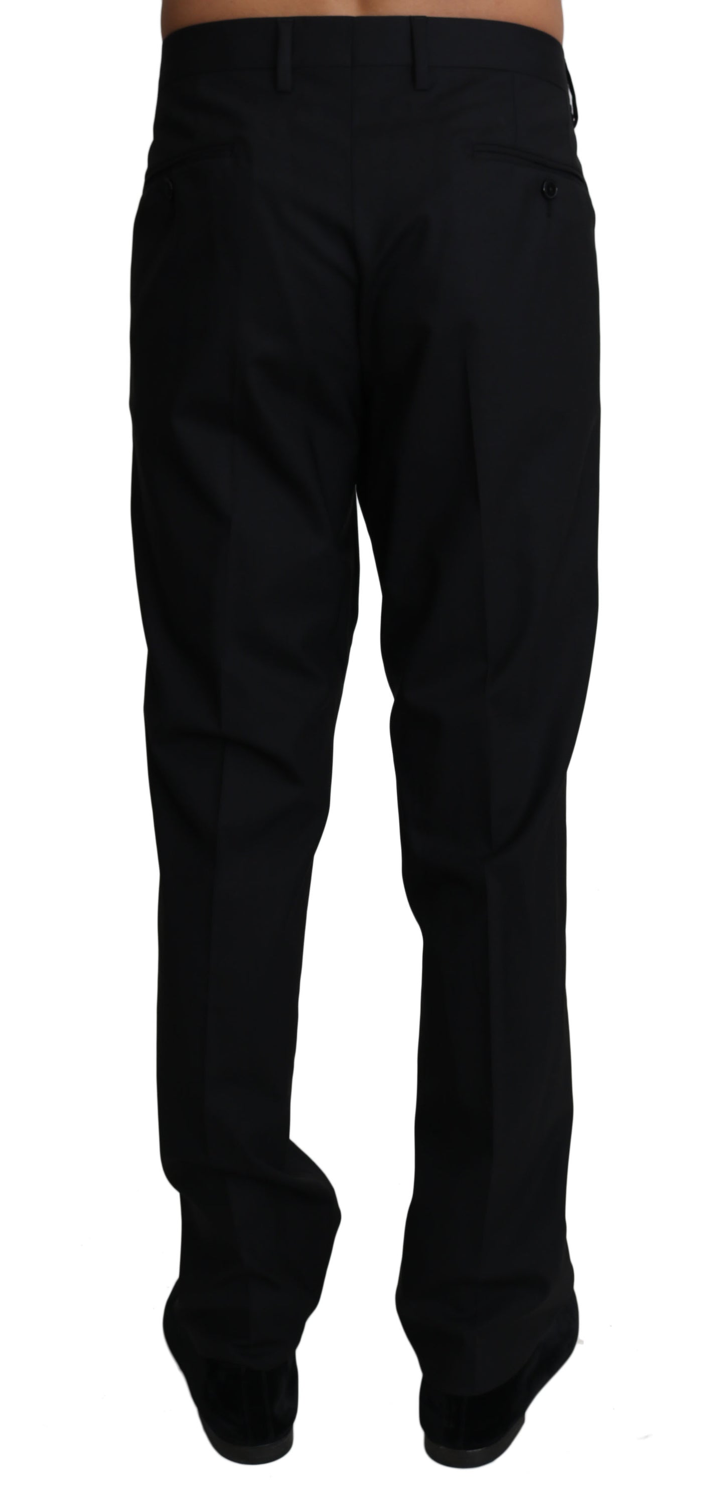 - Elegant Black Formal Wool Blend Trousers