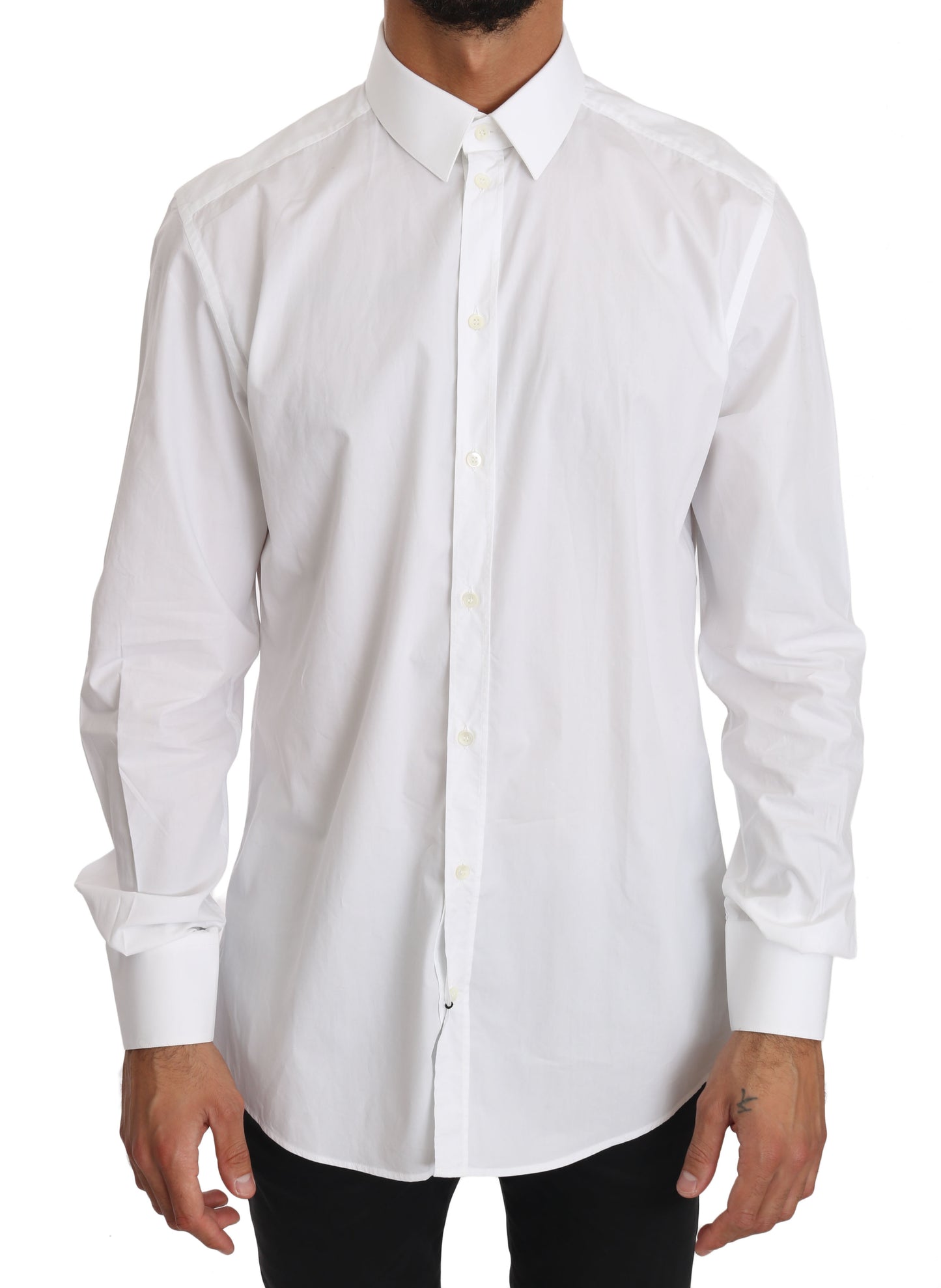 - Elegant Slim Fit Dress Shirt in Pure White