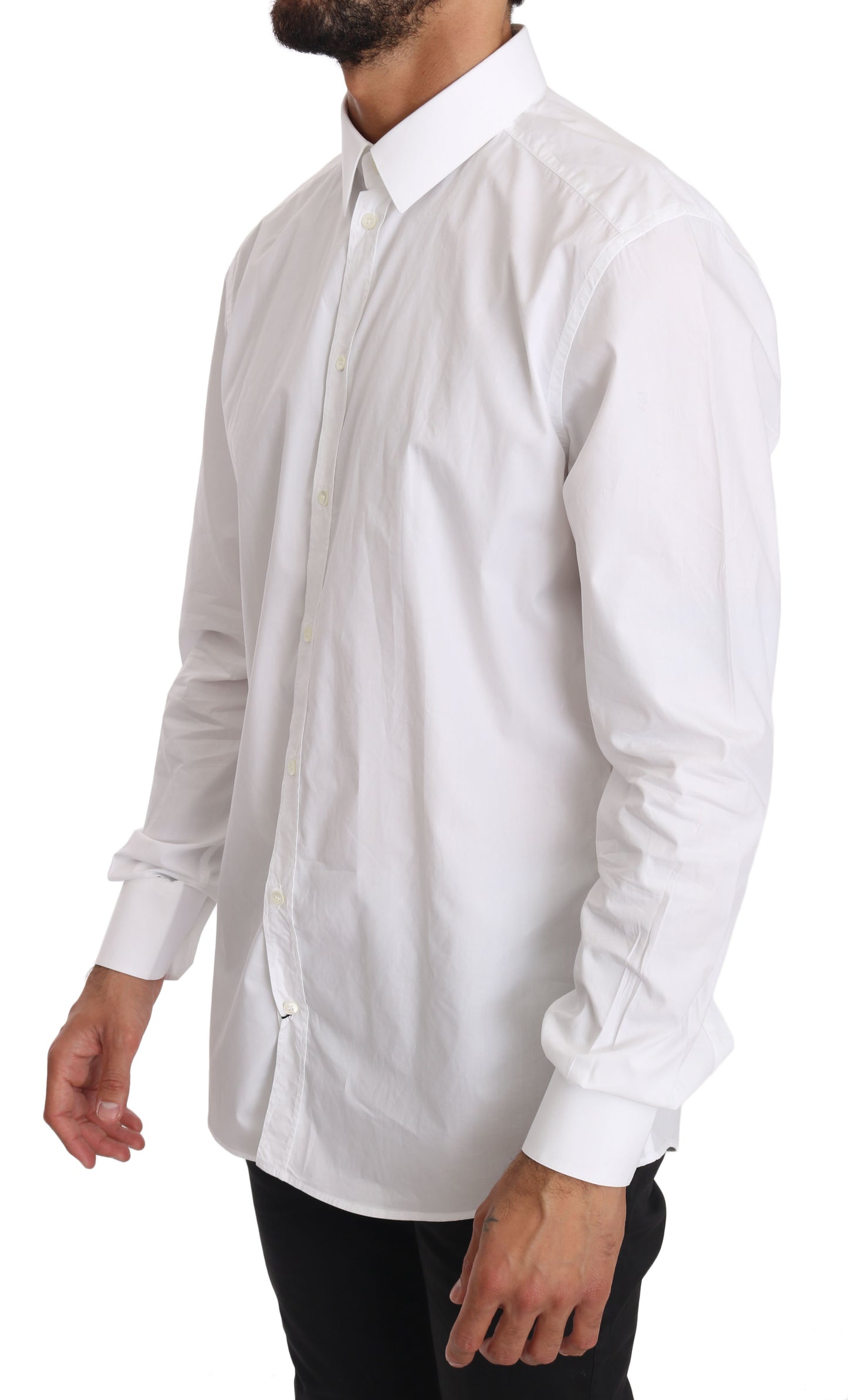 - Elegant Slim Fit Dress Shirt in Pure White