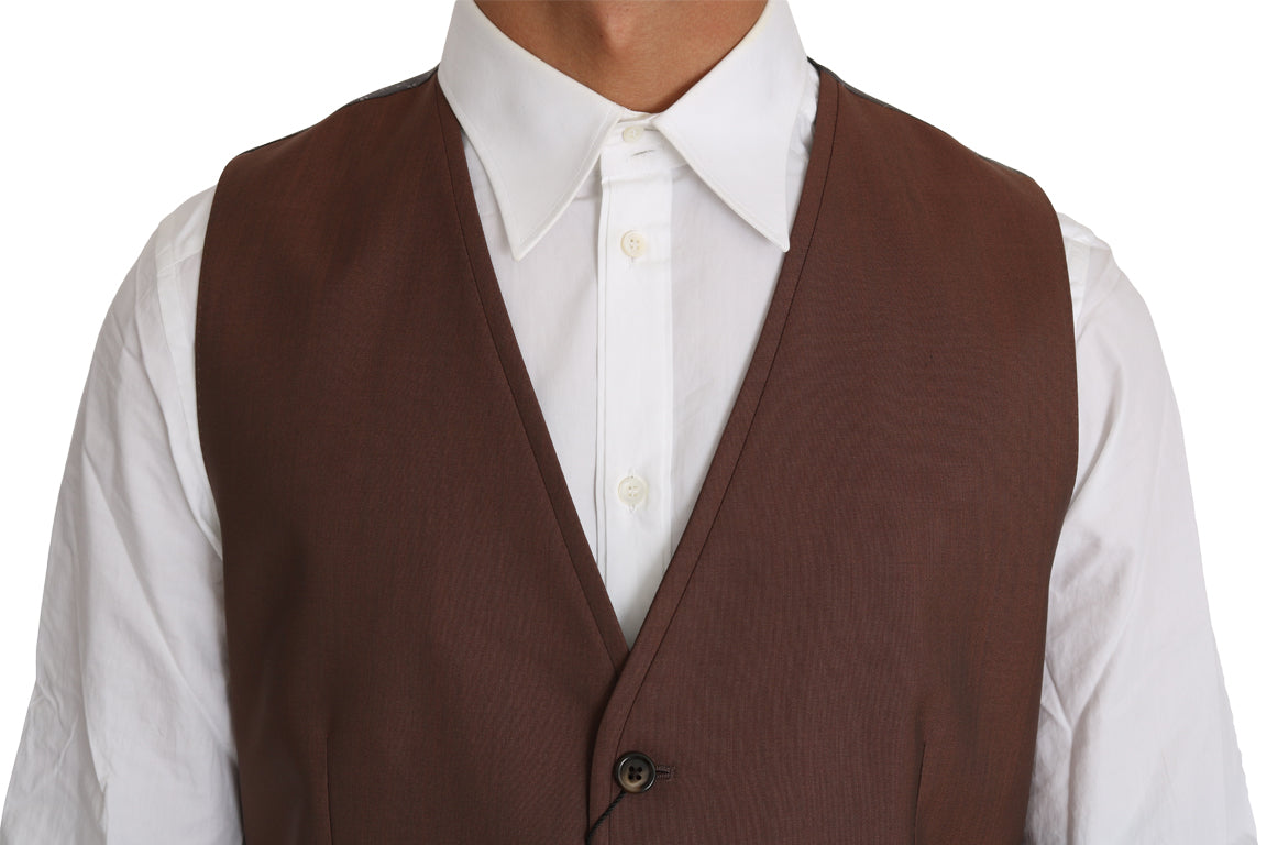 - Sleek Bronze & Gray Formal Vest Slim Fit