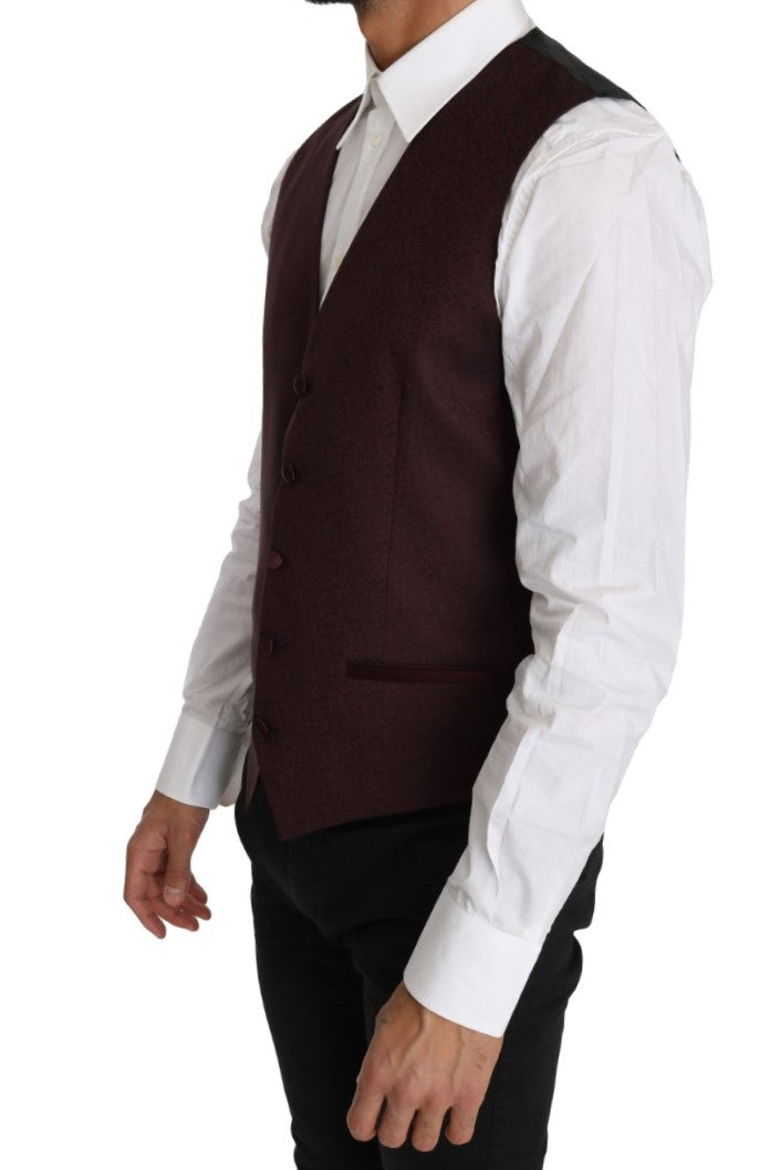- Elegant Purple Patterned Men's Formal Vest