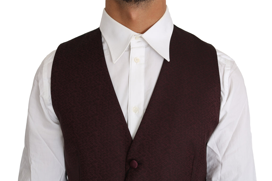 - Elegant Purple Patterned Men's Formal Vest