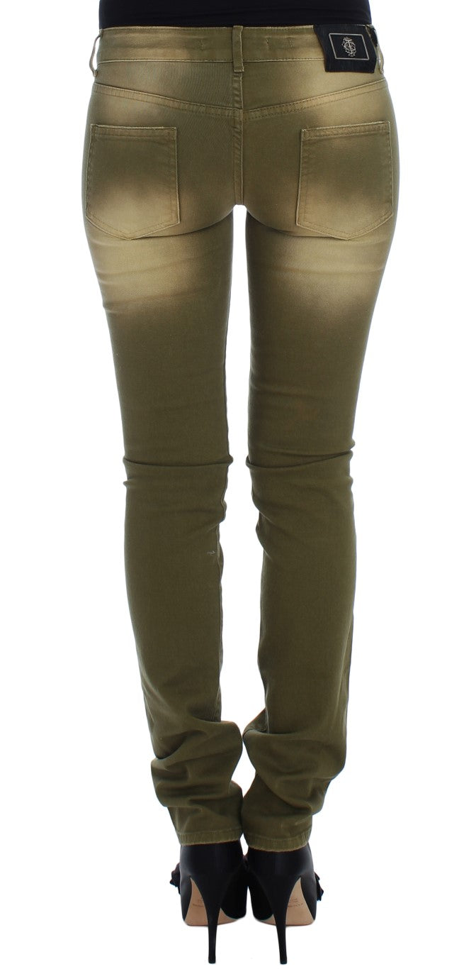 - Green Slim Fit Cotton Stretch Jeans