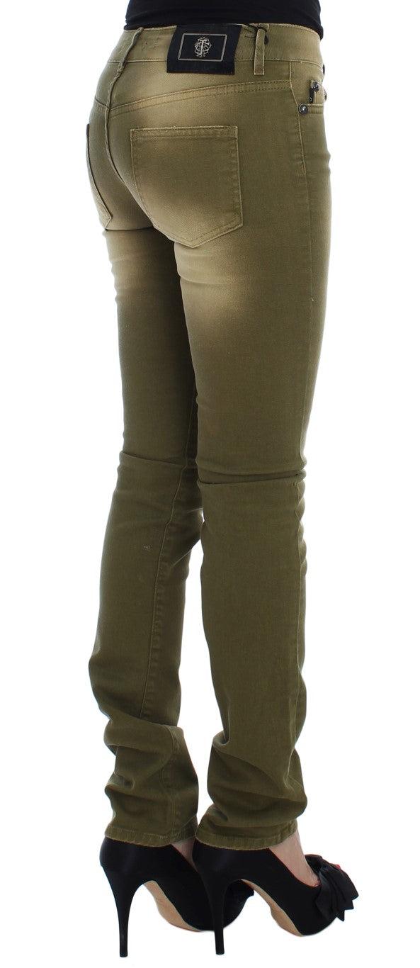 - Green Slim Fit Cotton Stretch Jeans