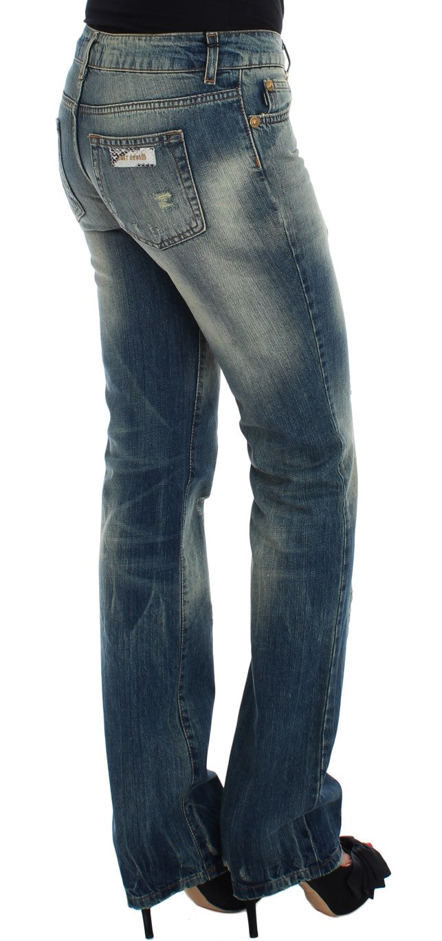 - Sleek Flair Leg Low Waist Denim