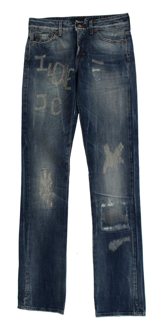 - Elegant Flare Fit Blue Denim Jeans