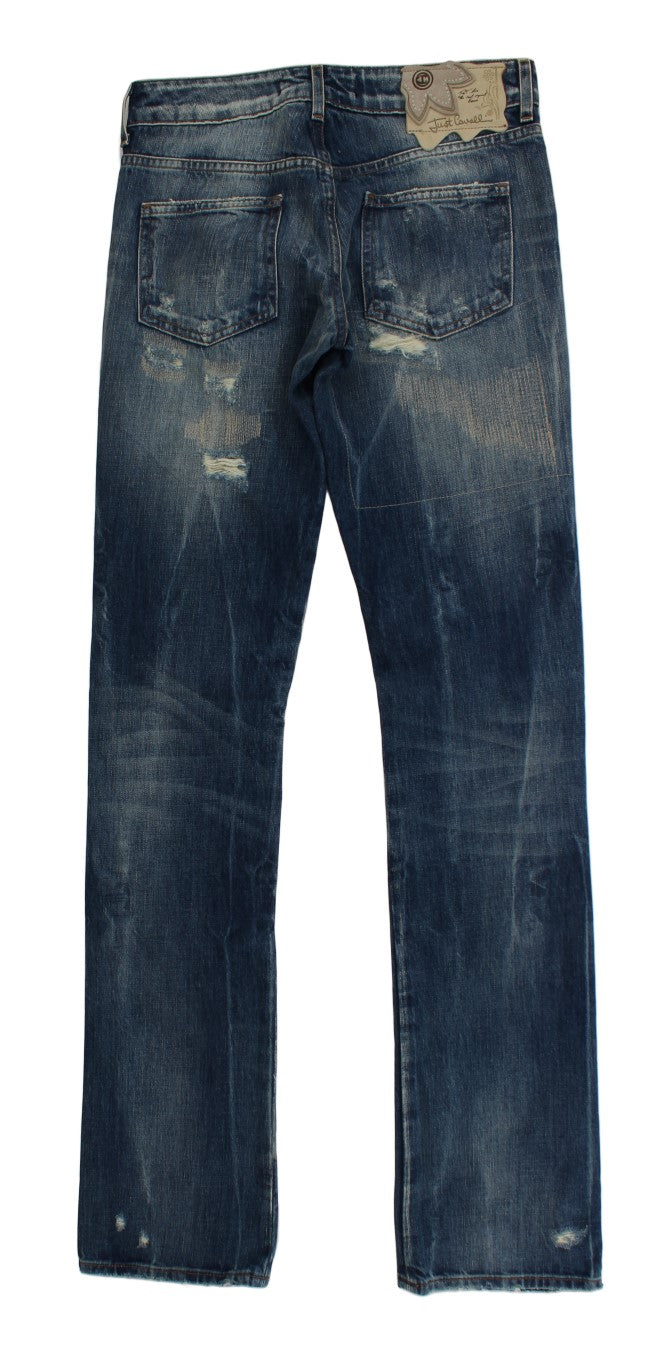 - Elegant Flare Fit Blue Denim Jeans