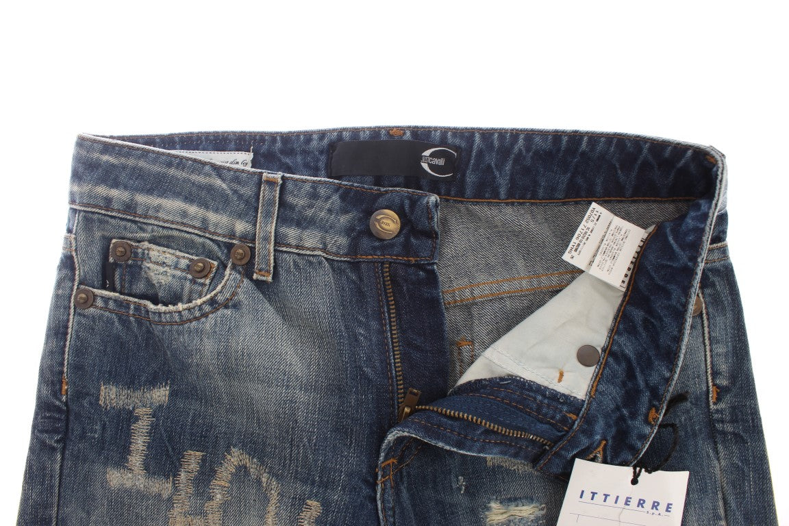 - Elegant Flare Fit Blue Denim Jeans