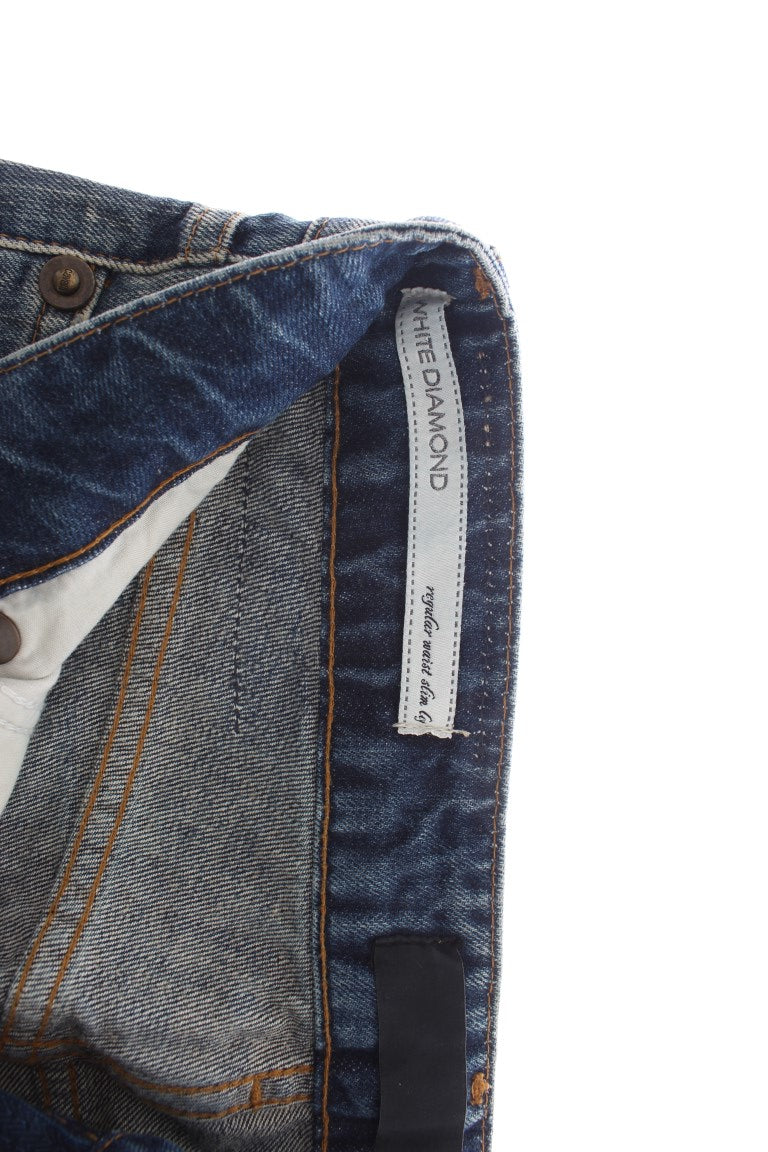 - Elegant Flare Fit Blue Denim Jeans