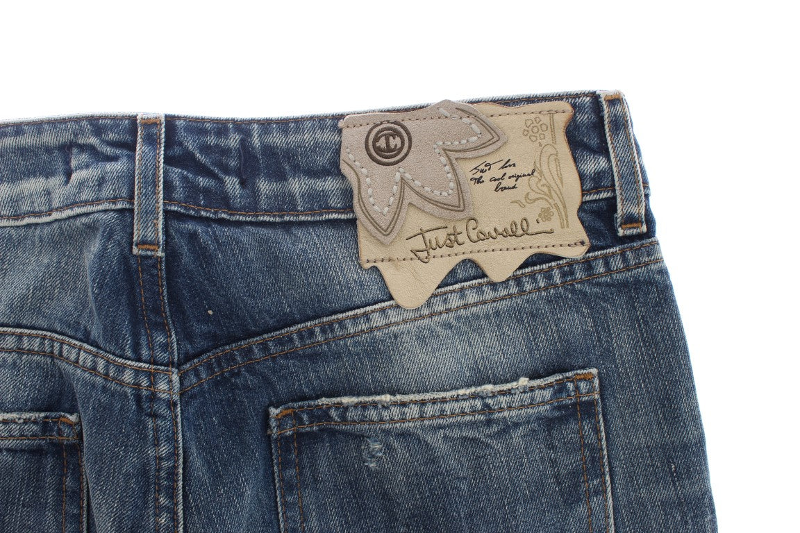- Elegant Flare Fit Blue Denim Jeans