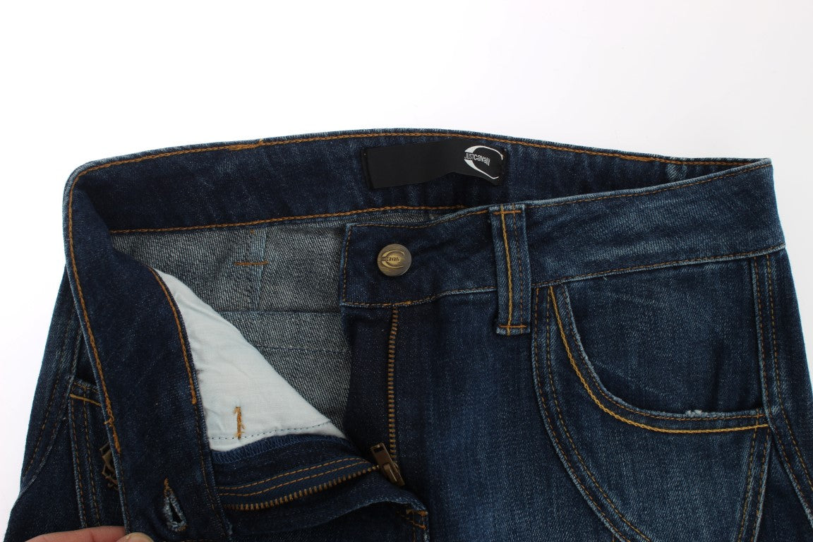 - Elegant Flare Leg Low Waist Denim