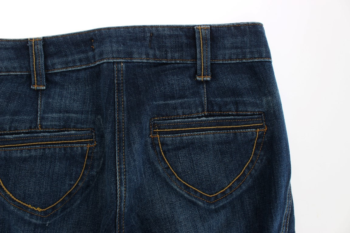 - Elegant Flare Leg Low Waist Denim