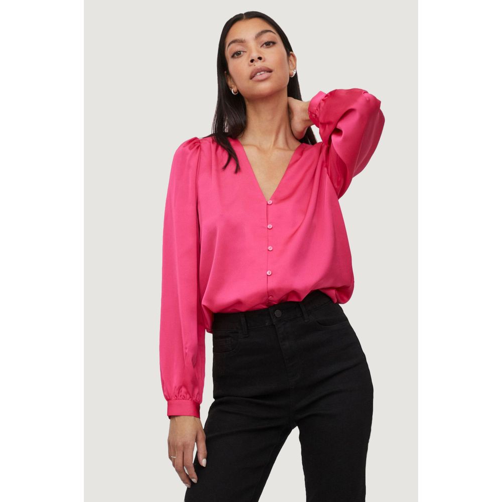 Vila Clothes Women's Pink Blouse - Stylish Long Sleeve Top