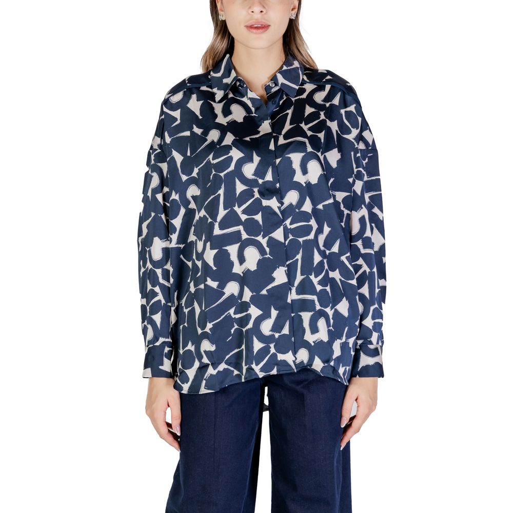 ICHI Blue Print Blouse