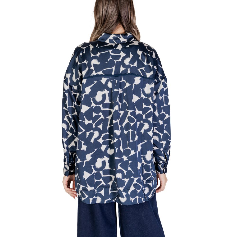ICHI Blue Print Blouse