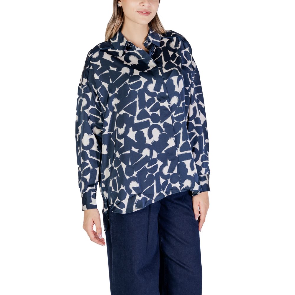ICHI Blue Print Blouse