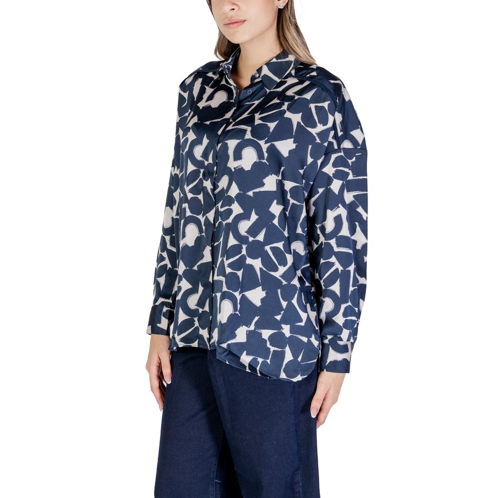 ICHI Blue Print Blouse