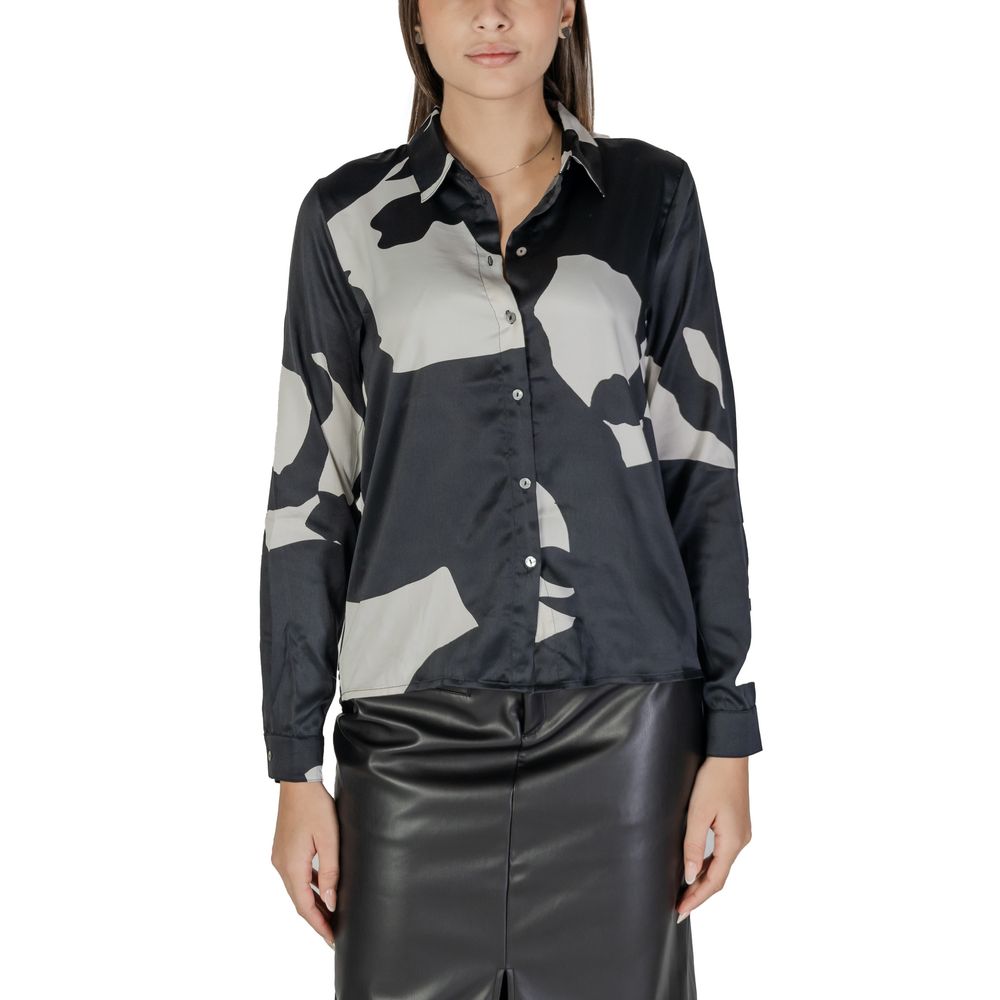 Only Black Print Long Sleeved Blouse