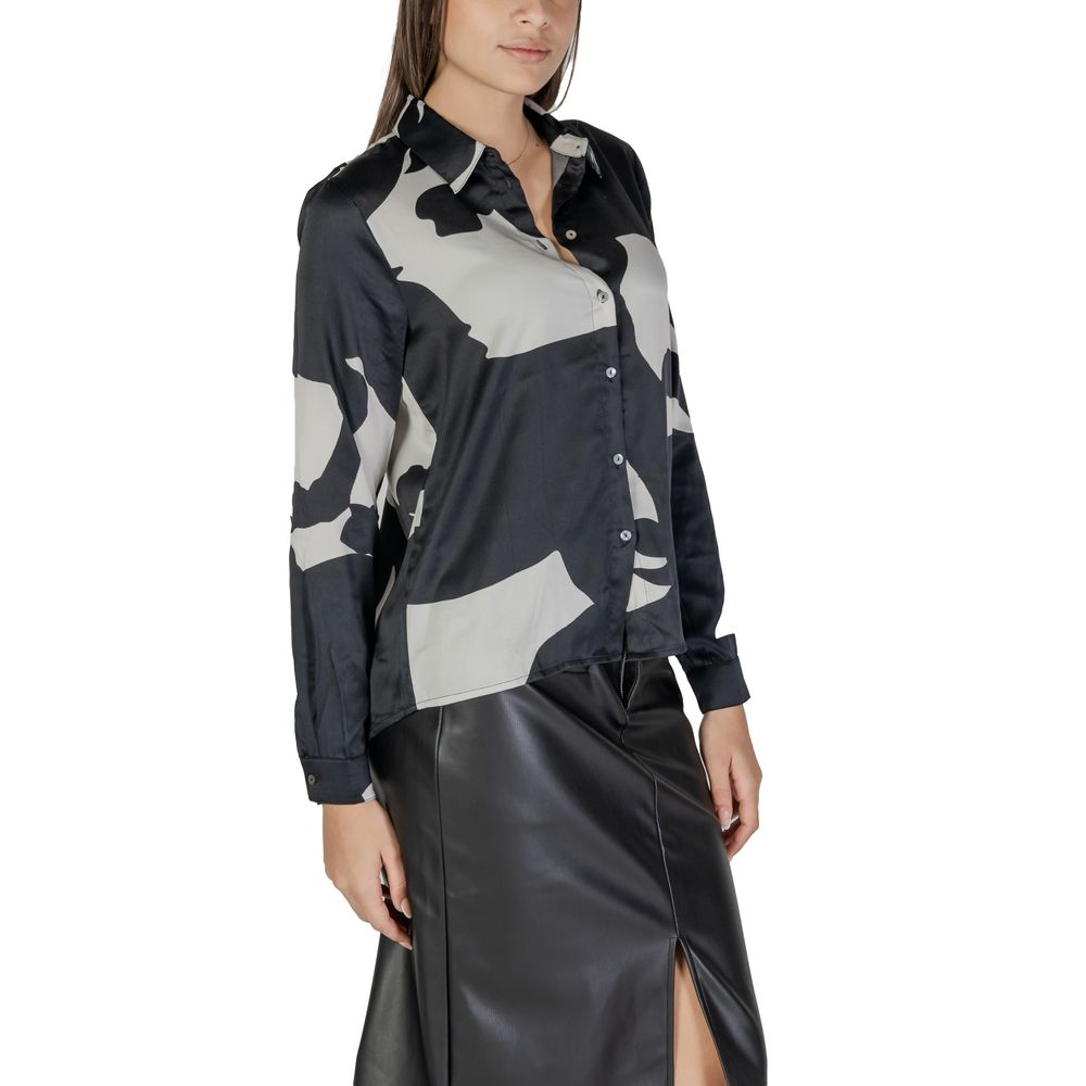 Only Black Print Long Sleeved Blouse
