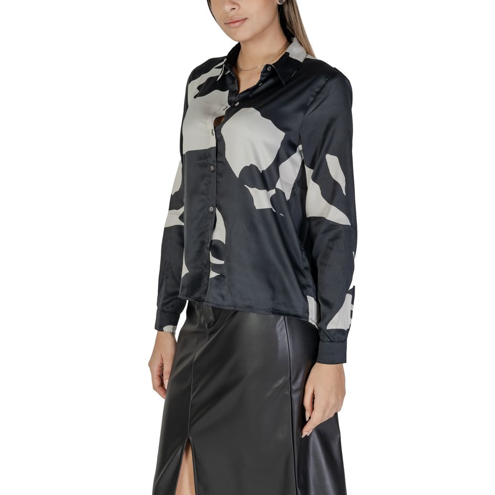 Only Black Print Long Sleeved Blouse